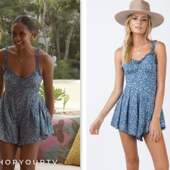 Princess Polly Thunderclouds Blue Floral Summer Romper, 8 - Picture 11 of 11